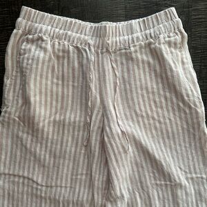 A New Day Beige and White Striped Wide Leg Pants (Size Small)